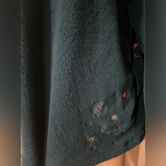 Vintage 90’s Northern Reflections Teal Paisley design Fleece zip up sweater XL - Picture 9 of 12